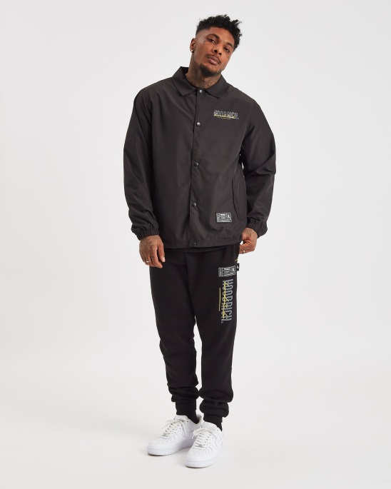 Og-Mix-Jacke Hoodrich Schwarz/Iron Gate/Gelb