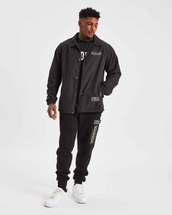 Og-Mix-Jacke Hoodrich Schwarz/Iron Gate/Gelb