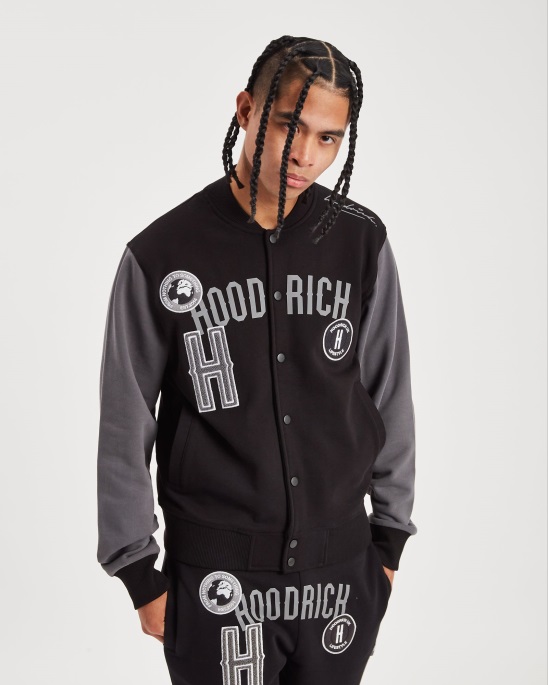 Hoodrich Black/Iron Gate/reflektierende Und Pazifische College-Jacke