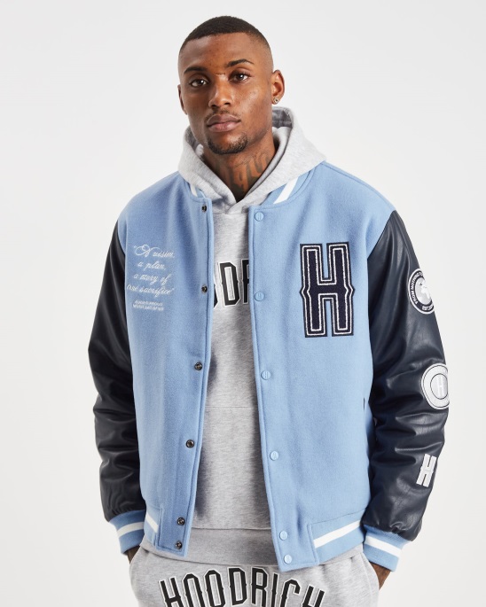 Hoodrich Placid Blue/navy/sleet Og Varsity Jacke