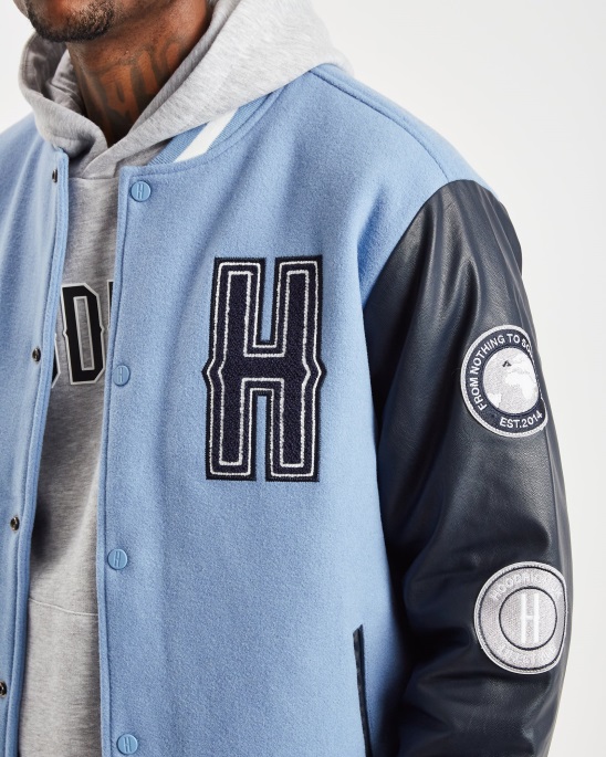 Hoodrich Placid Blue/navy/sleet Og Varsity Jacke