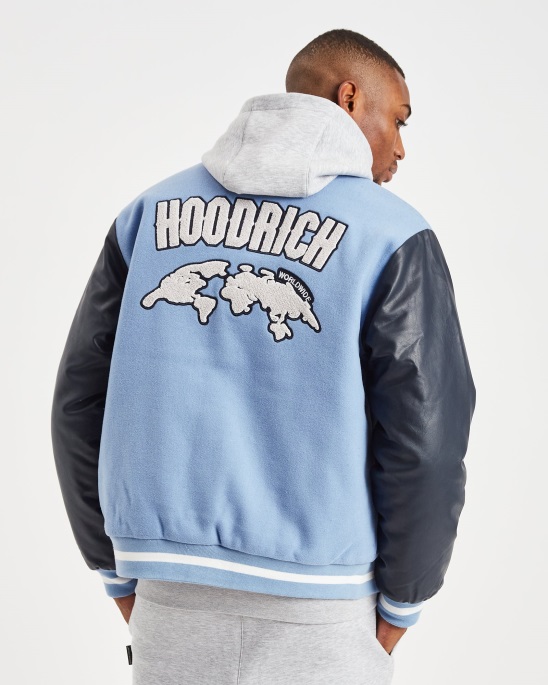 Hoodrich Placid Blue/navy/sleet Og Varsity Jacke