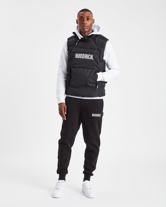 Schwarz/weiße Kapuzenweste Aus Karbon