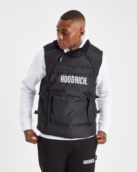 Schwarz/weiße Kapuzenweste Aus Karbon