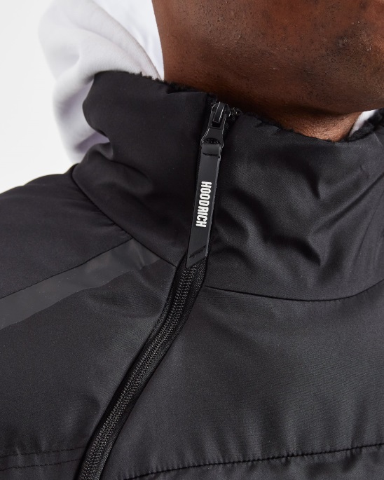 Schwarz/weiße Kapuzenweste Aus Karbon