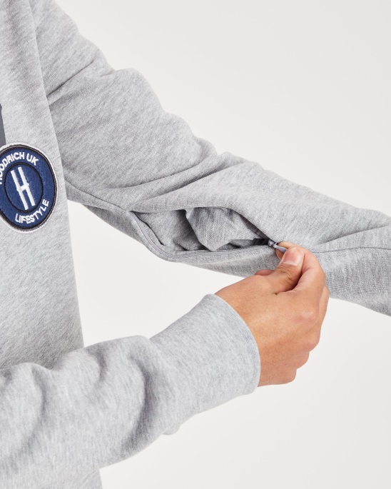 Hoodrich Heather Grey/Blau Und Pazifik-Hoodie