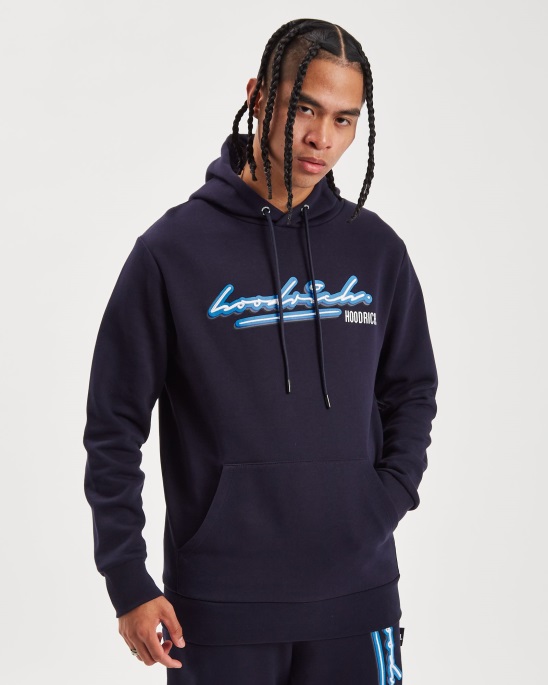 Marineblauer/weißer/azurblauer Hoodrich-Og-Tinten-Hoodie