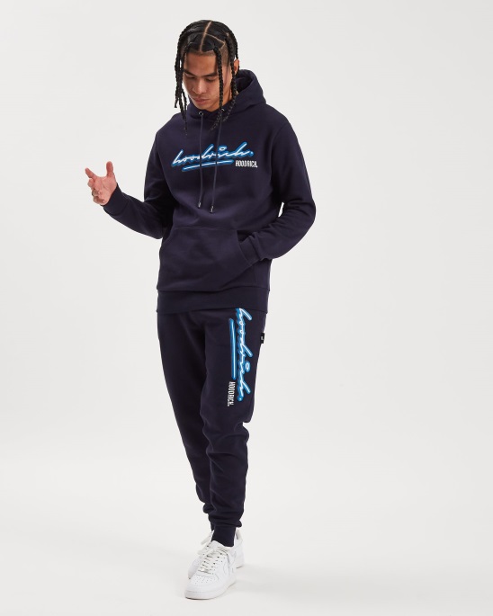 Marineblauer/weißer/azurblauer Hoodrich-Og-Tinten-Hoodie