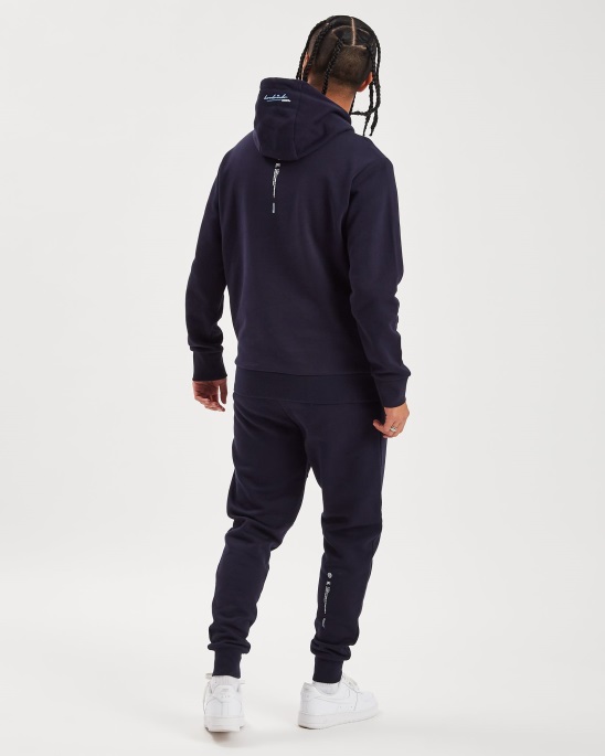 Marineblauer/weißer/azurblauer Hoodrich-Og-Tinten-Hoodie