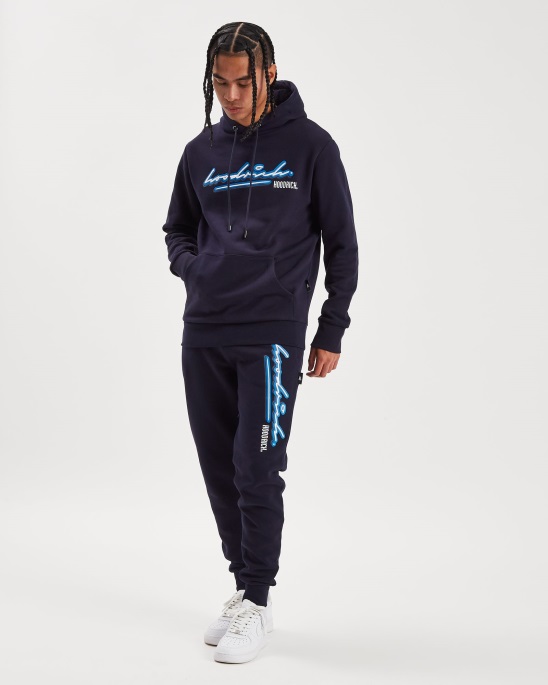 Marineblauer/weißer/azurblauer Hoodrich-Og-Tinten-Hoodie