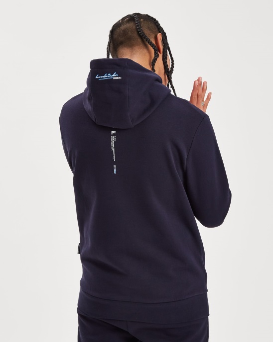 Marineblauer/weißer/azurblauer Hoodrich-Og-Tinten-Hoodie