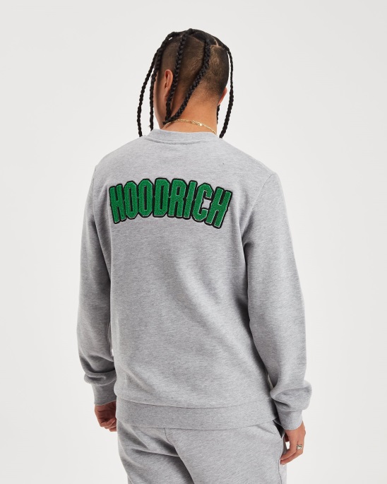 Og Pulse Sweatshirt Hoodrich Grau Meliert/weiß/grün/schwarz