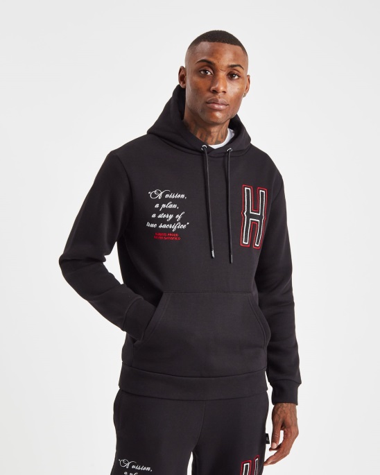 Schwarz/weiß/roter Hoodrich Og Pulse Hoodie