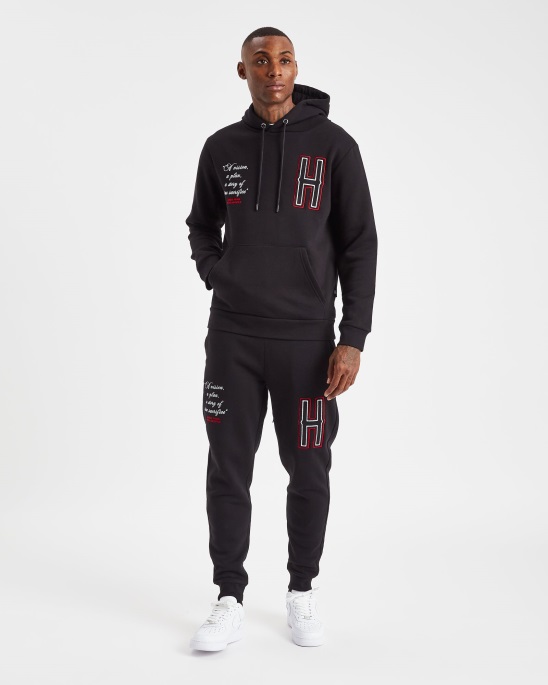 Schwarz/weiß/roter Hoodrich Og Pulse Hoodie