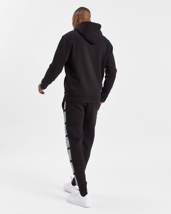 Schwarz/weißer Kapuzenpullover Mit Kapuze Und Durchgehendem Reißverschluss