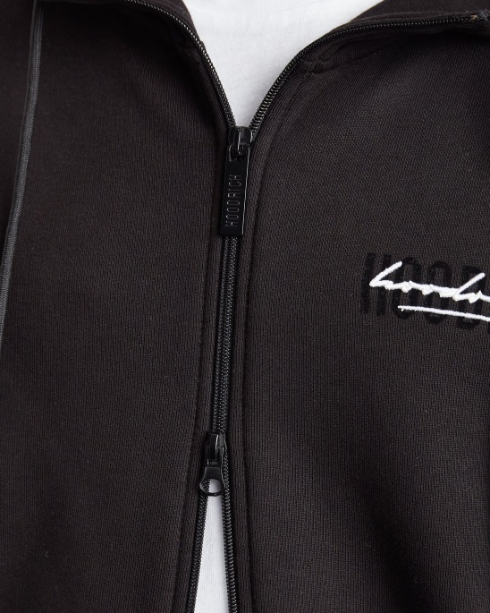 Hoodrich Og Stack Hoodie Mit Reißverschluss Schwarz/weiß