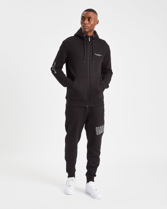 Hoodrich Og Stack Hoodie Mit Reißverschluss Schwarz/weiß