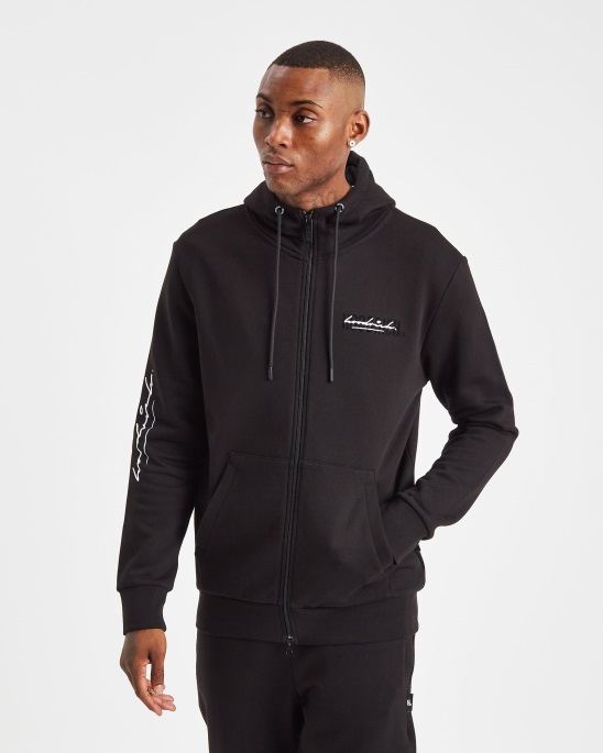 Hoodrich Og Stack Hoodie Mit Reißverschluss Schwarz/weiß