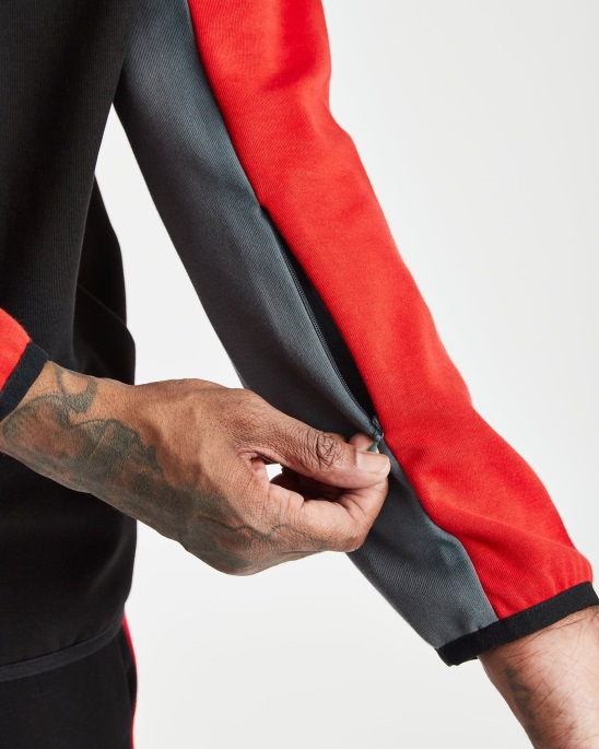 Og Phaze Track Top Hoodrich Schwarz/flamme/weiß