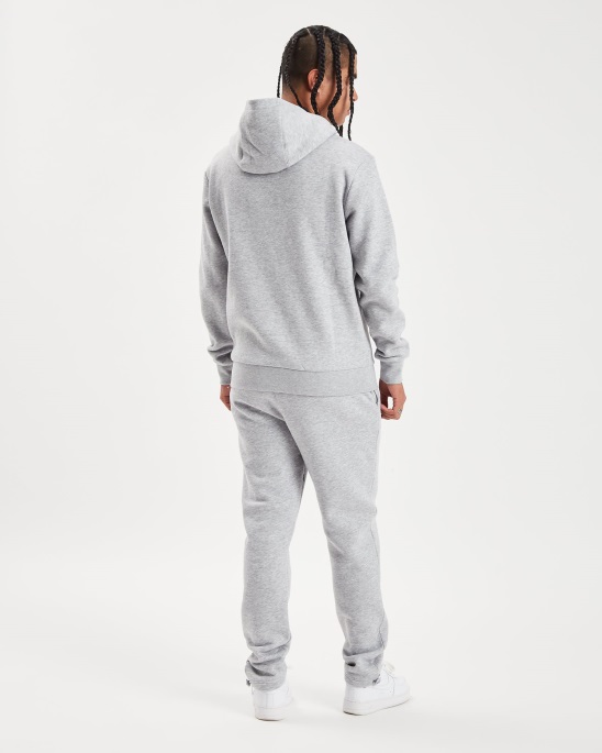 Graumelierte/Weiß/Schwarze Jogginghose Mit Kapuze Und Essenz