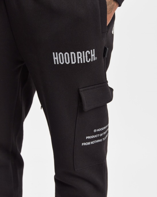 Schwarz/reflektierende Cargo-Jogginghose Mit Kapuze