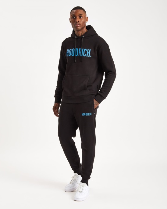 Schwarz/azurblaue Hoodrich Og Core Jogginghose