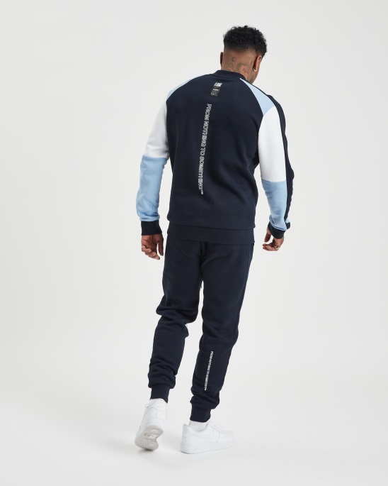 Hoodrich Navy/placid Blue/white Og Flash-Sweatshirt