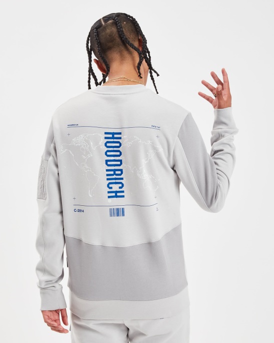 Hoodrich Og Aspire V2 Sweatshirt Oyster/sleet/strong Blue/white