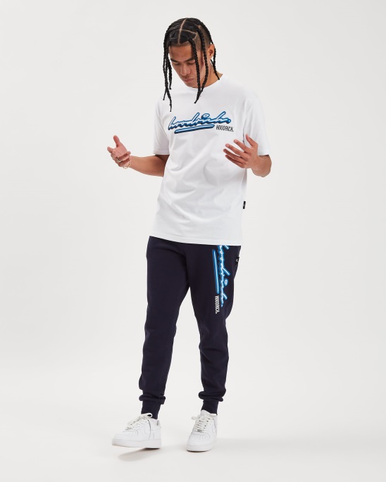 Weiß/azurblau/schwarz Og Ink T-shirt Hoodrich