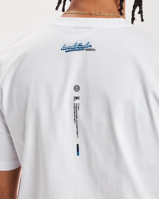 Weiß/azurblau/schwarz Og Ink T-shirt Hoodrich