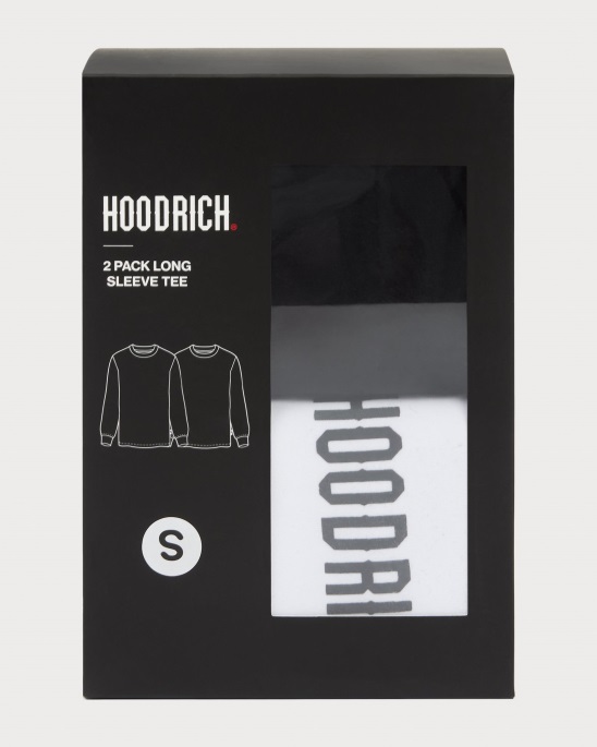 Weiß/schwarz Og Core Langarm T-shirt 2er Pack Hoodrich