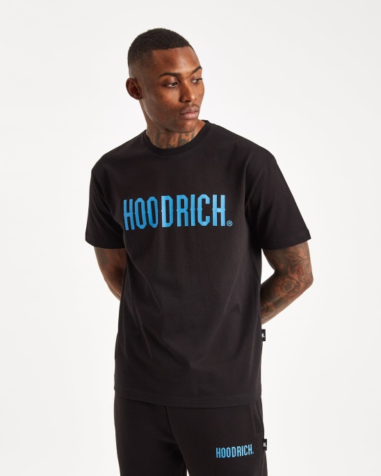 Schwarz/azurblaues Hoodrich Og Core T-shirt