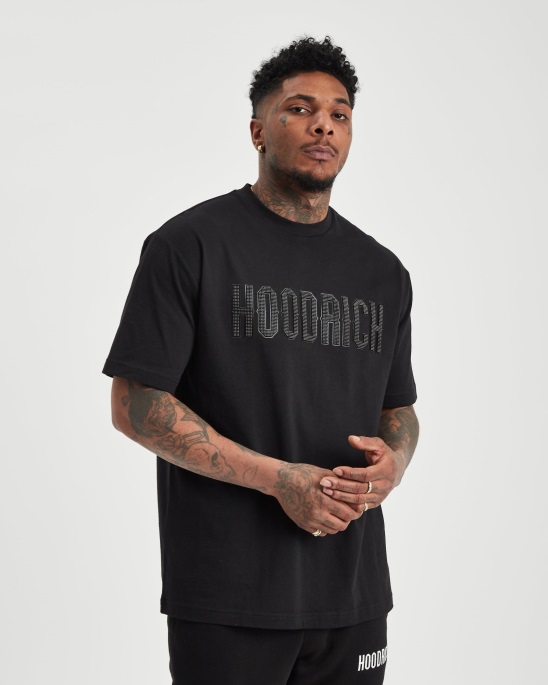 Schwarz/weißes Og Spike T-Shirt Hoodrich