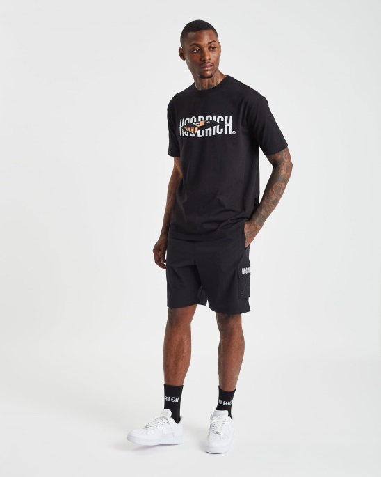 Hoodrich Schwarz/Weiß Und Cargo-Shorts