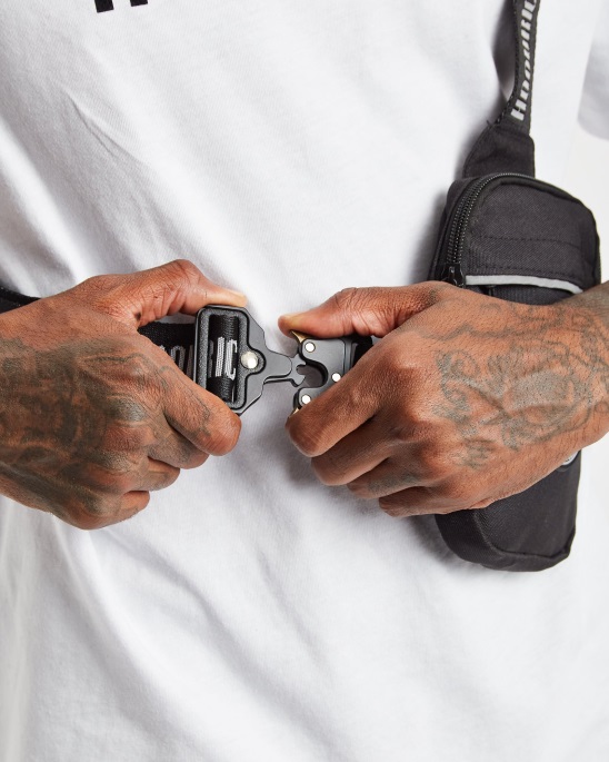 Schwarz/reflektierende Kapuze Und Reflektierende Minitasche