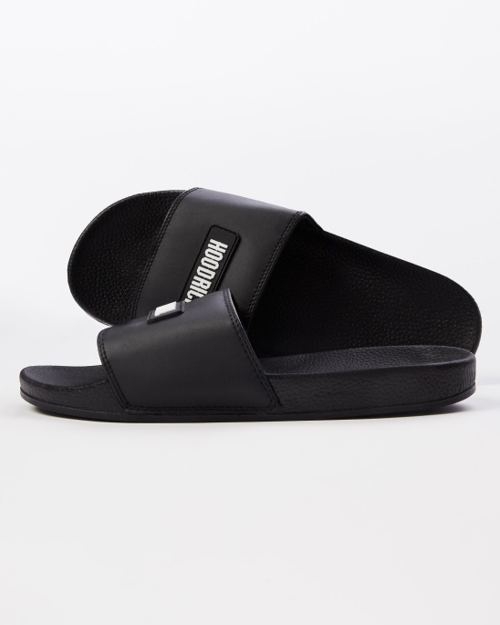 Hoodrich Schwarz/weiß Og Core Badge Slider