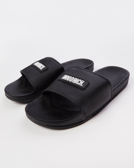 Hoodrich Schwarz/weiß Og Core Badge Slider