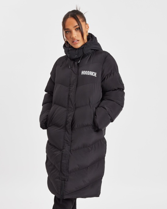 Schwarz/weiß Og Sia Lang Geschnittene Jacke Hoodrich