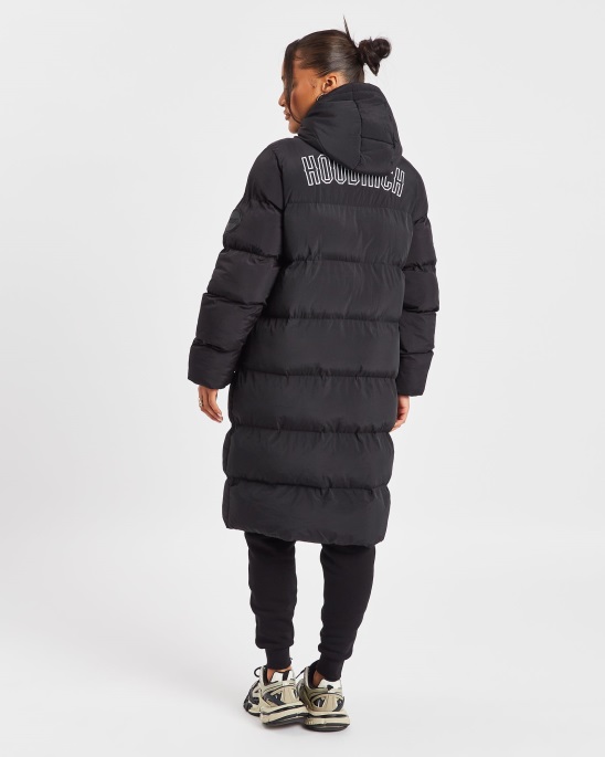 Schwarz/weiß Og Sia Lang Geschnittene Jacke Hoodrich