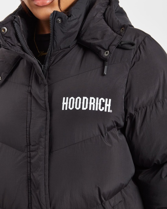 Schwarz/weiß Og Sia Lang Geschnittene Jacke Hoodrich