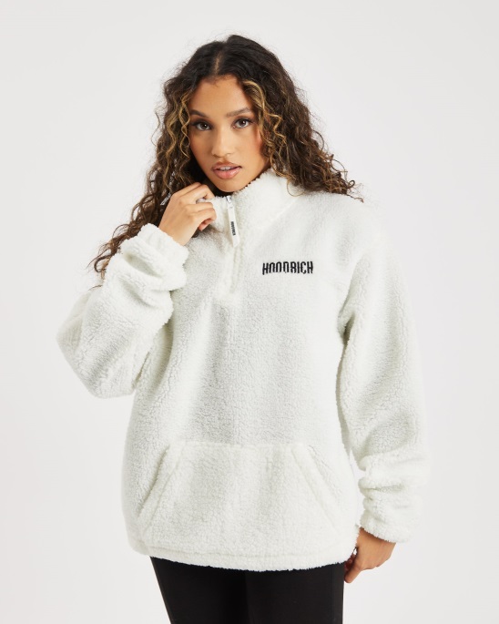 Og Flake Borg Fleece Hoodrich Egret/schwarz