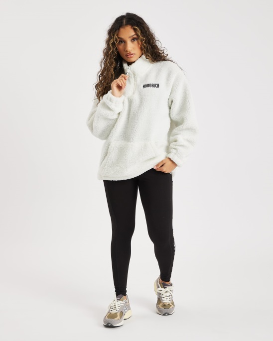 Og Flake Borg Fleece Hoodrich Egret/schwarz