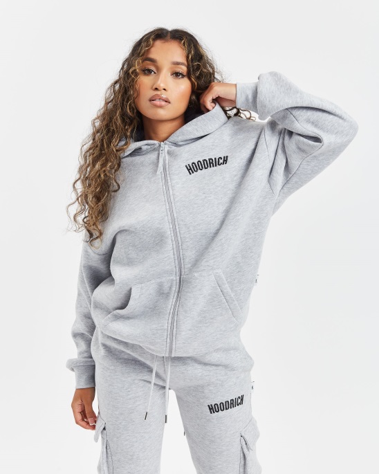 Hoodrich Heather Grey/Black (Restock) Und Luna Hoodie Mit Durchgehendem Reißverschluss