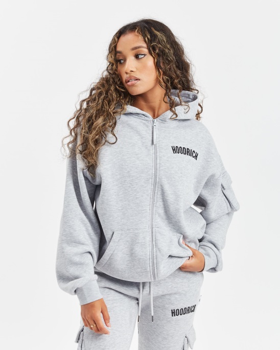 Hoodrich Heather Grey/Black (Restock) Und Luna Hoodie Mit Durchgehendem Reißverschluss