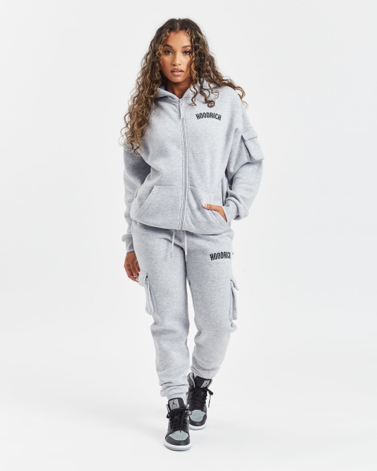 Hoodrich Heather Grey/Black (Restock) Und Luna Hoodie Mit Durchgehendem Reißverschluss