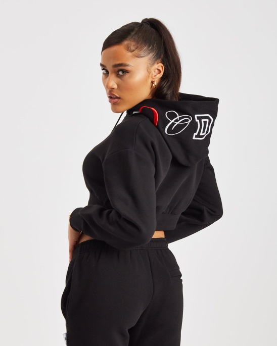 Og Calor Cropped Hoodie Hoodrich Schwarz/weiß/rot