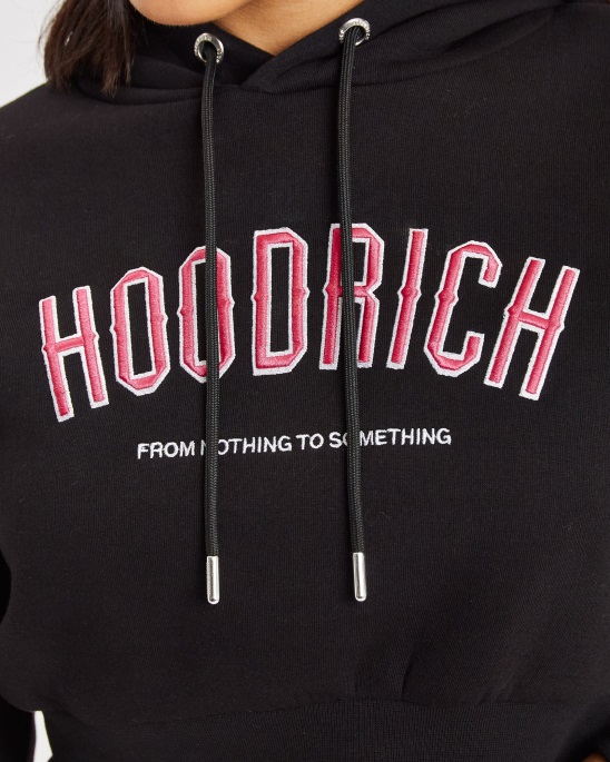 Hoodrich Og Breeze Cropped Hoodie Schwarz/weiß/pink