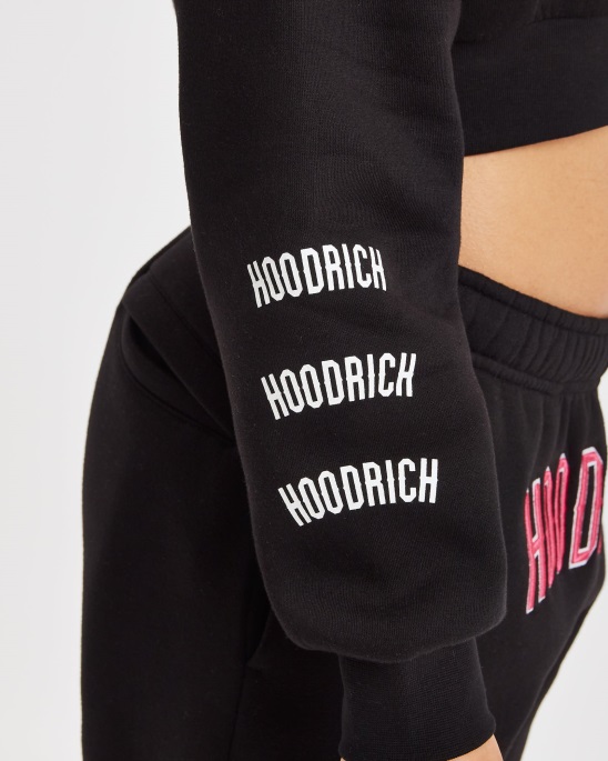 Hoodrich Og Breeze Cropped Hoodie Schwarz/weiß/pink