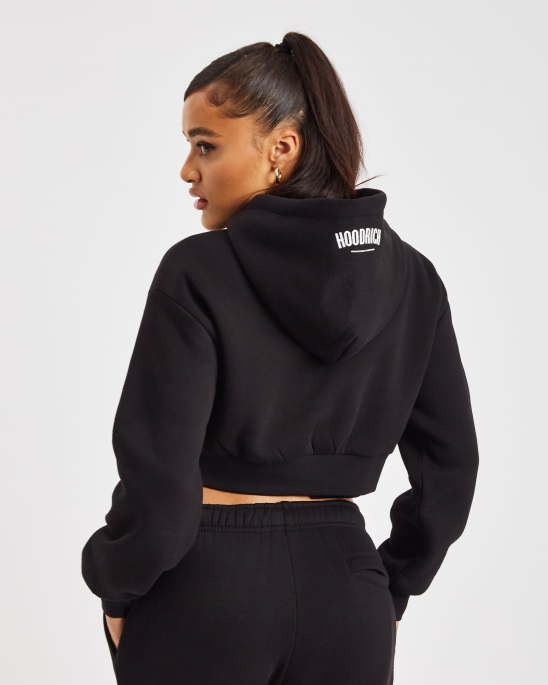 Hoodrich Og Breeze Cropped Hoodie Schwarz/weiß/pink