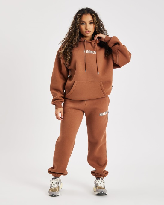 Braun/Creme Og Storm Jogginghose Mit Kleinem Logo